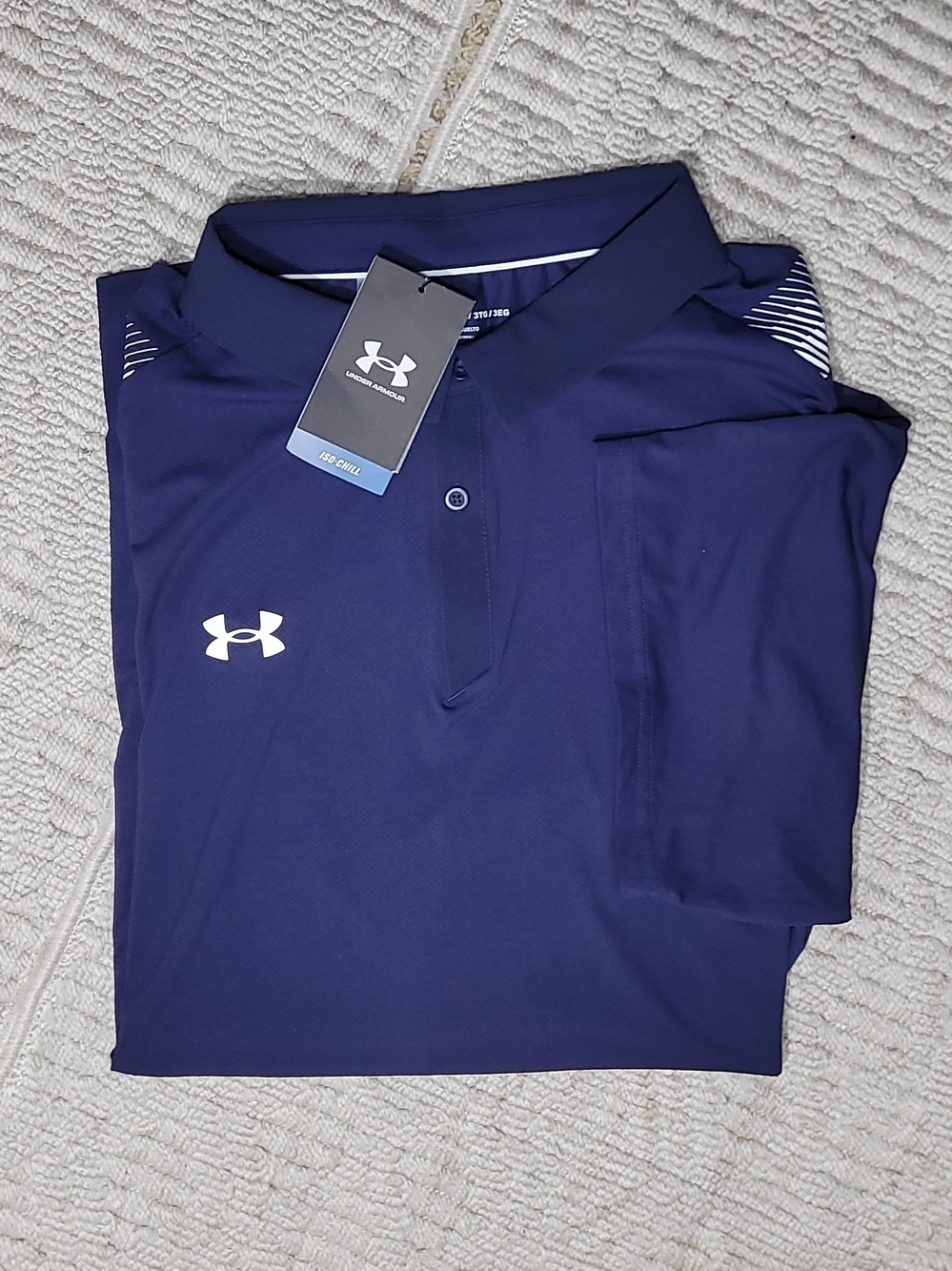 Under Armour Iso-Chill Polo Mens 3XL Bue Golf Short Sleeve Loose NWT